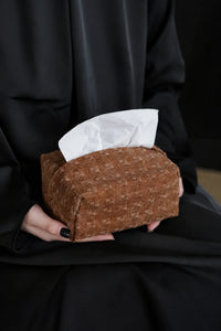 Rustic Envelope Brown Fabric Tissue Box Cover