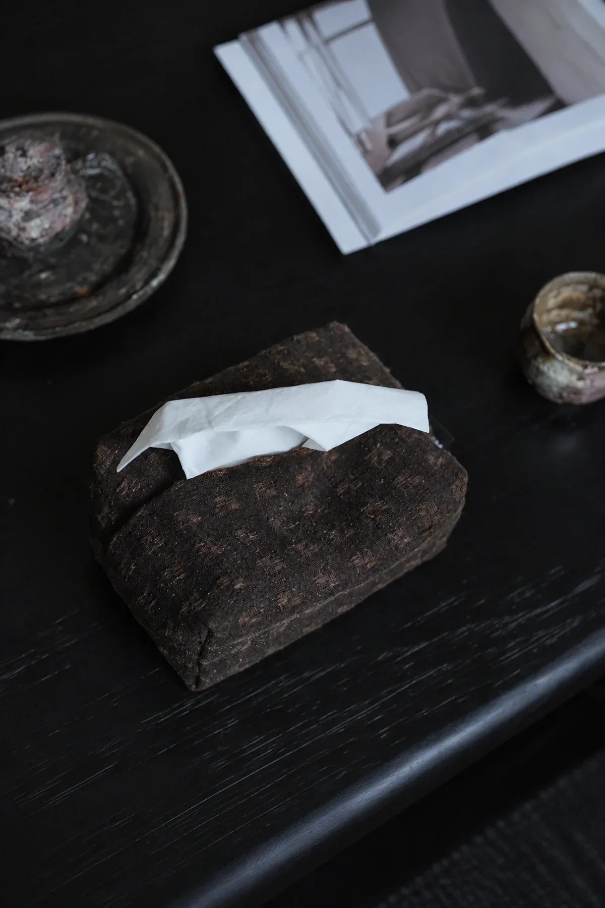 Rustic Envelope Brown Fabric Tissue Box Cover