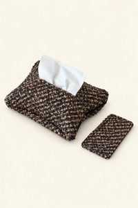 Pillow Talk Brown Speckled Fabric Tissue Cover