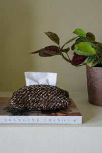 Pillow Talk Brown Speckled Fabric Tissue Cover