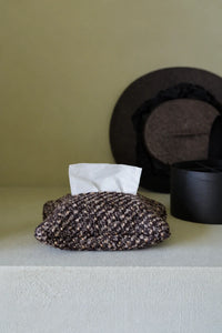Pillow Talk Brown Speckled Fabric Tissue Cover