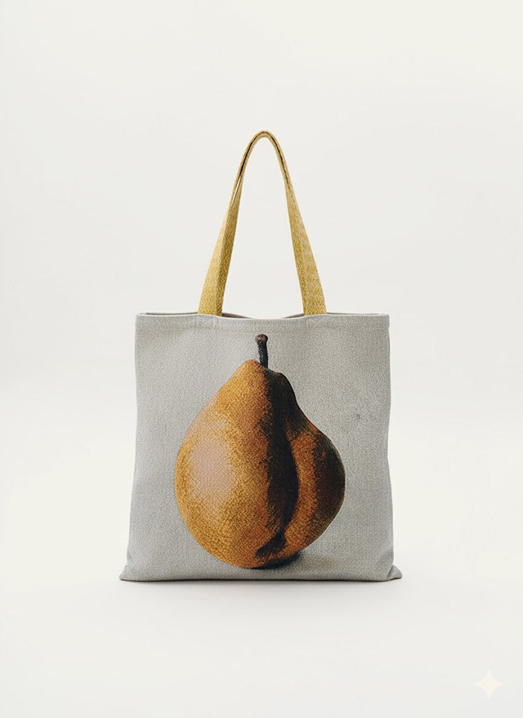 Pear & Grapes Oil Painting Tote Bag