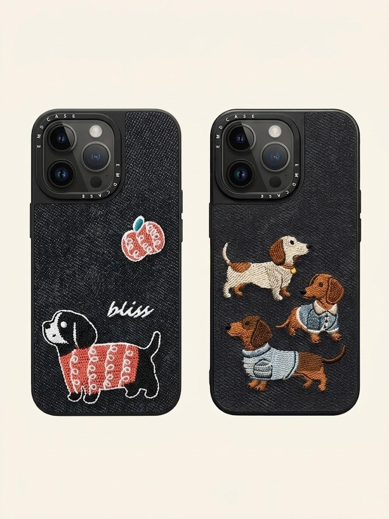 Embroidered Dachshund Phone Case - TRLab Shop