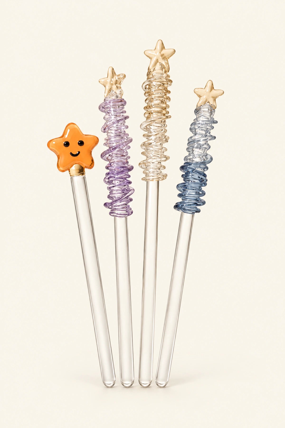 Winter Gala Clear Glass Coffee Stirrer
