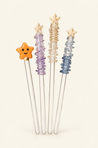Winter Gala Clear Glass Coffee Stirrer