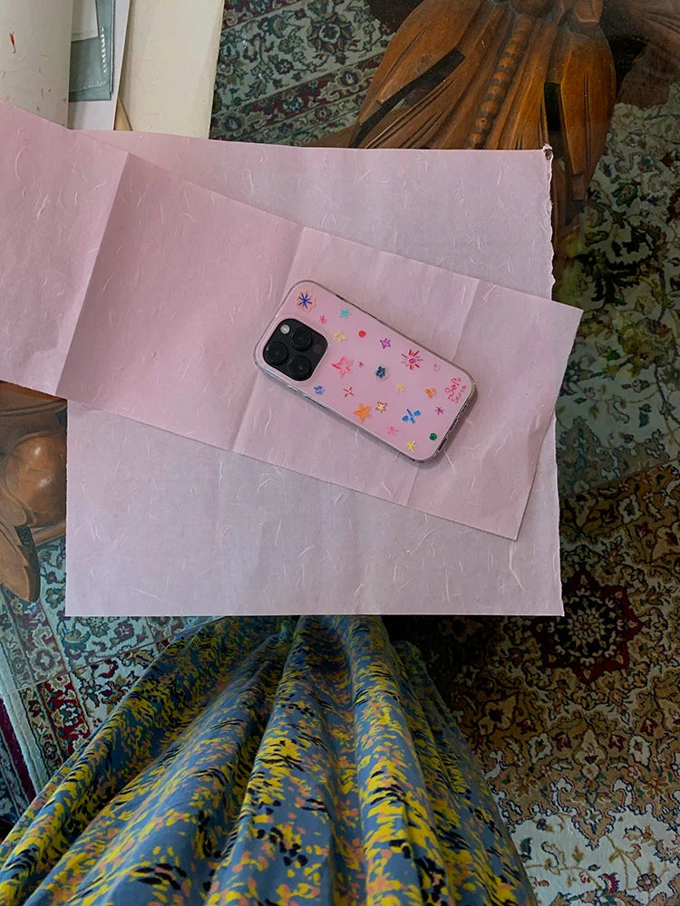 Crayon Stars Hand-Drawn Phone Case - TRLab Shop
