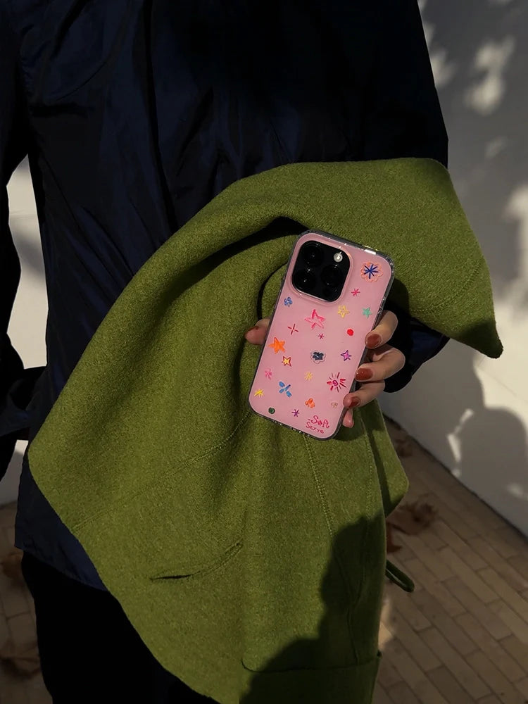 Crayon Stars Hand-Drawn Phone Case - TRLab Shop