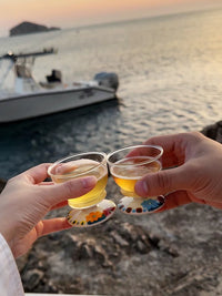 Hand-Painted Floral Sake Cup